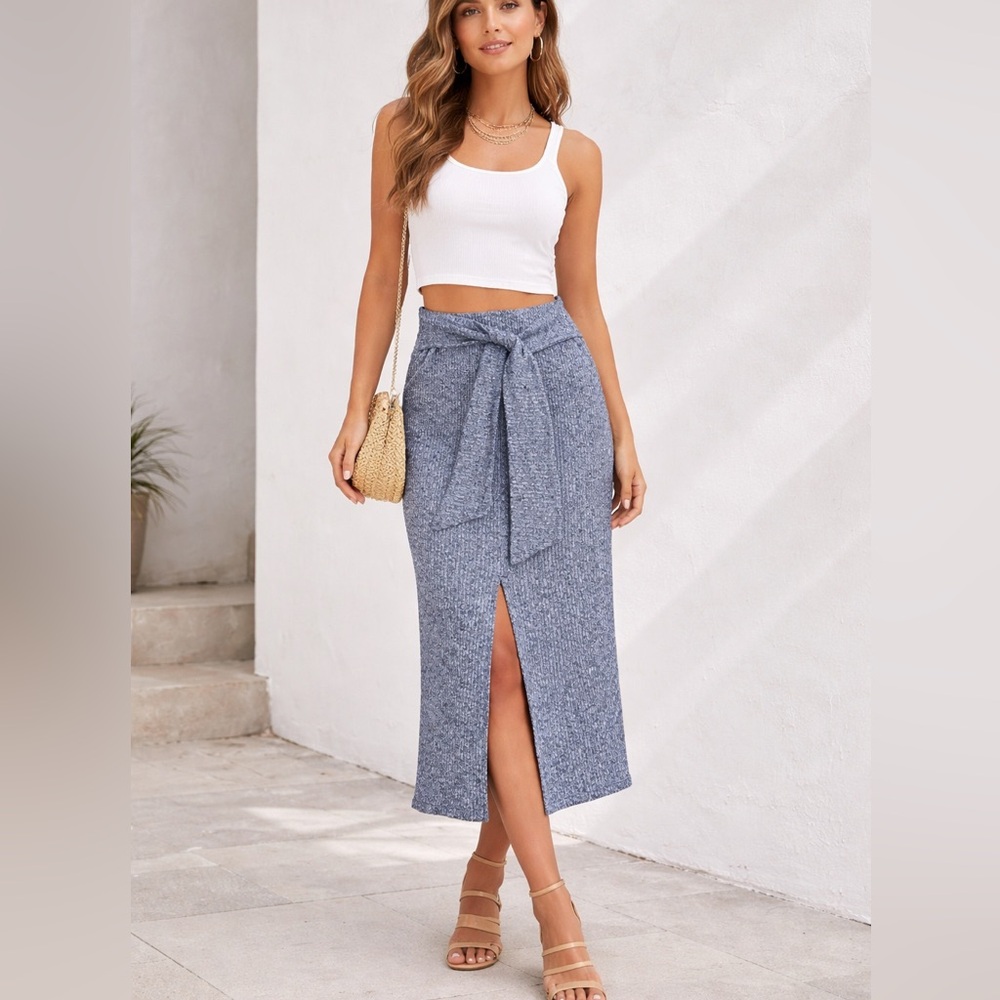 Banana Republic gray Tie-Waist Pencil Skirt, size:XS